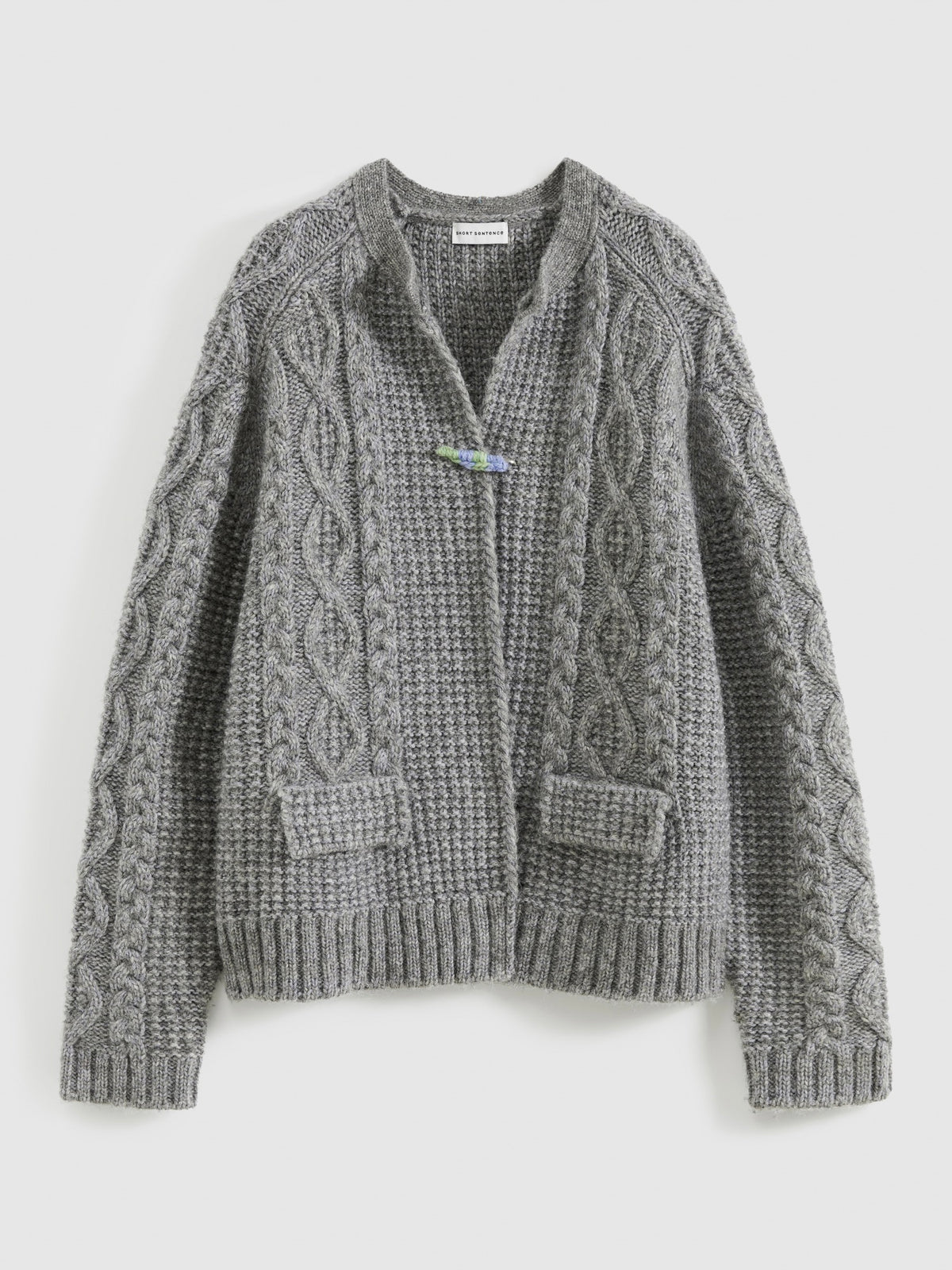 Chunky Cable-Knit Crew Cardigan