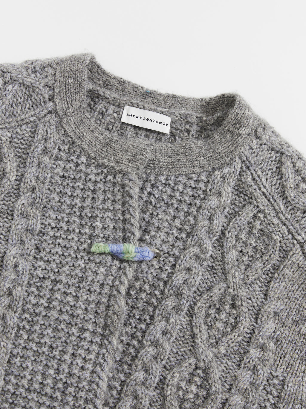 Chunky Cable-Knit Crew Cardigan