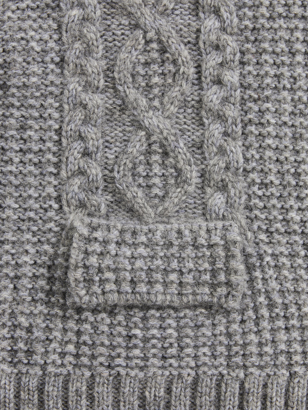 Chunky Cable-Knit Crew Cardigan