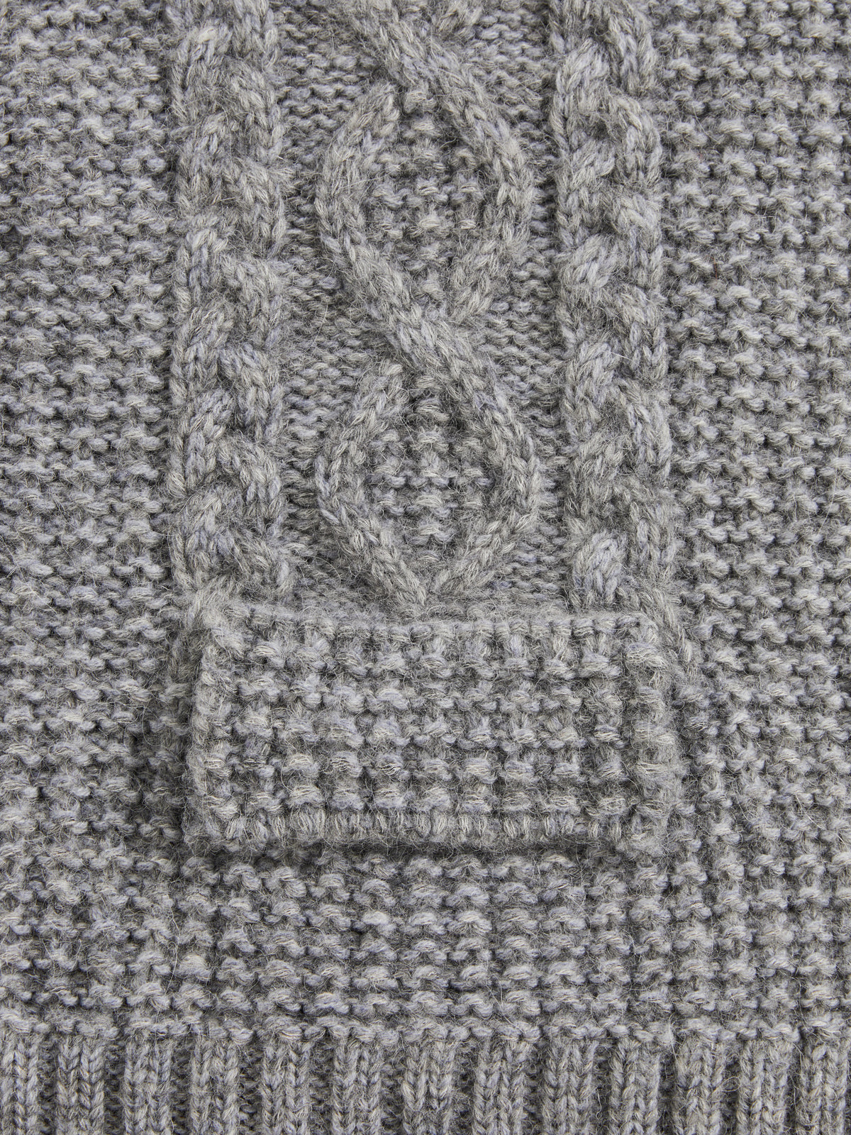 Chunky Cable-Knit Crew Cardigan
