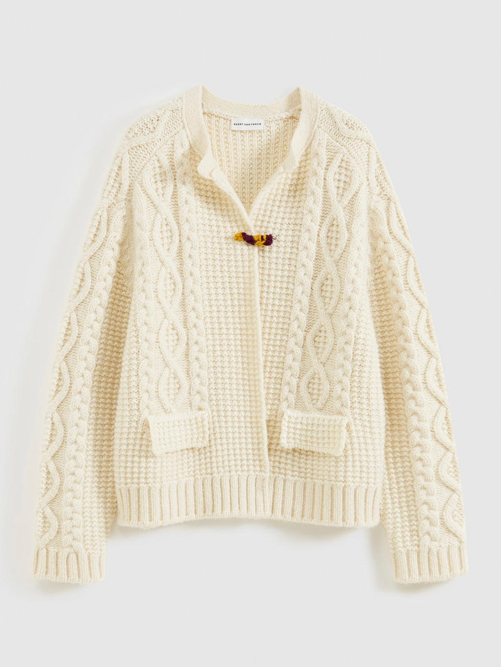 Chunky Cable-Knit Crew Cardigan