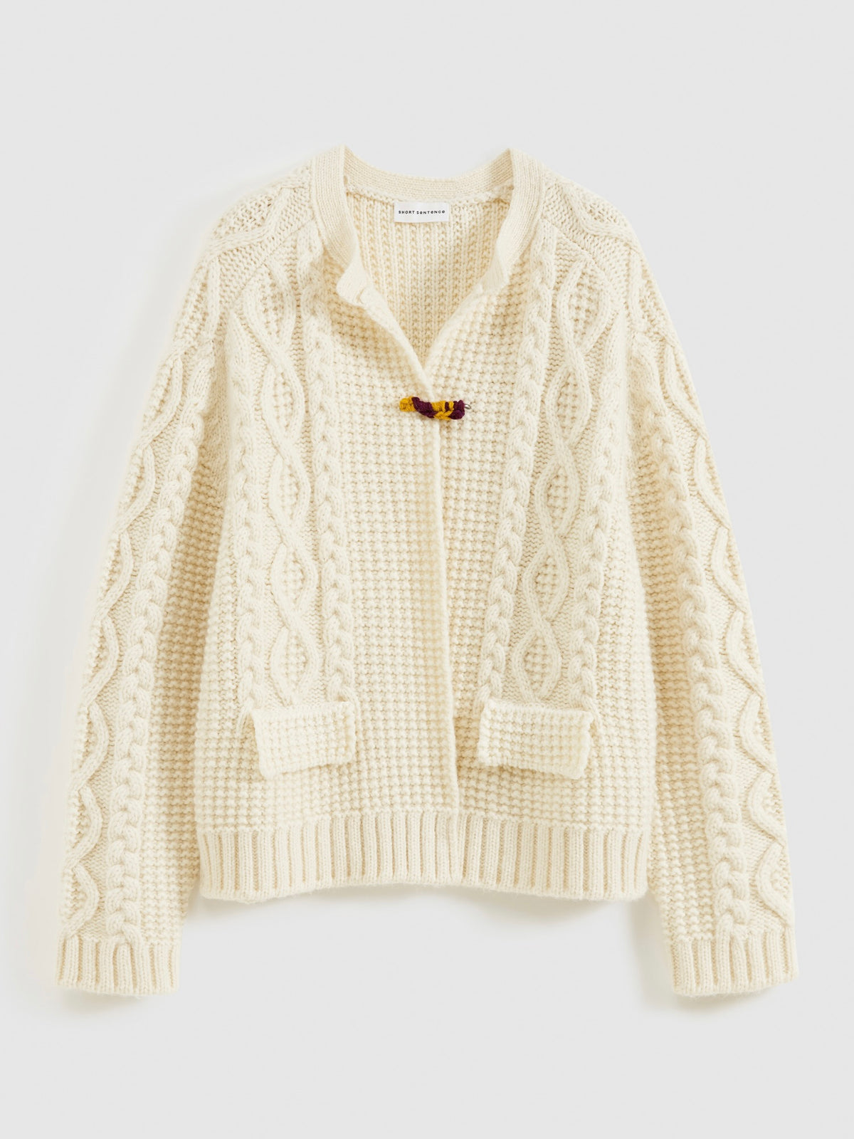 Chunky Cable-Knit Crew Cardigan