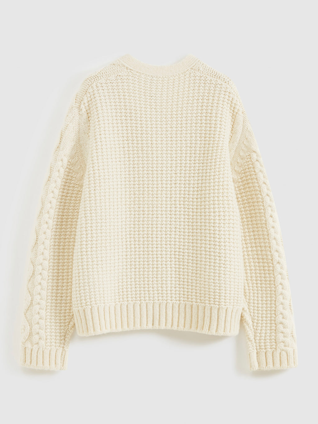 Chunky Cable-Knit Crew Cardigan