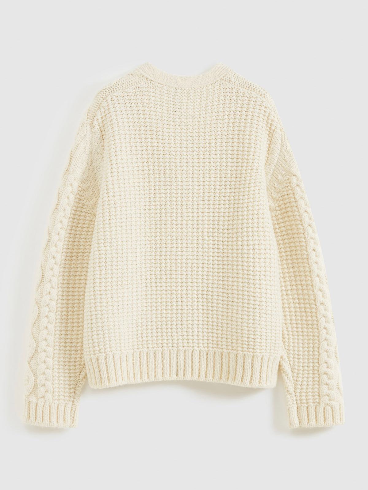Chunky Cable-Knit Crew Cardigan