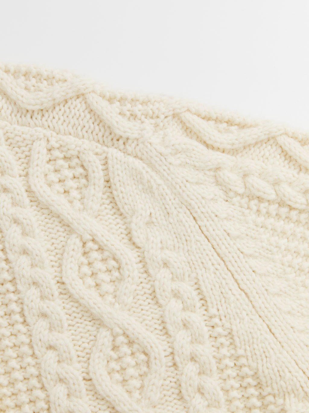 Chunky Cable-Knit Crew Cardigan