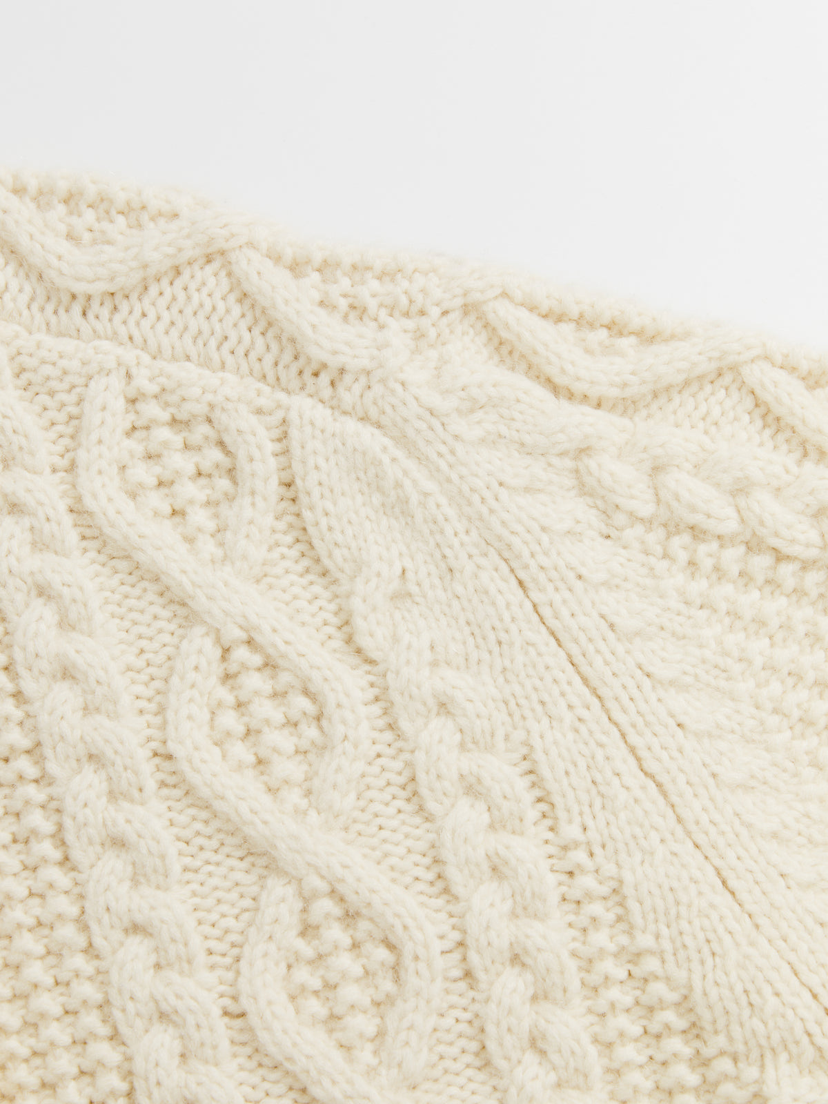 Chunky Cable-Knit Crew Cardigan