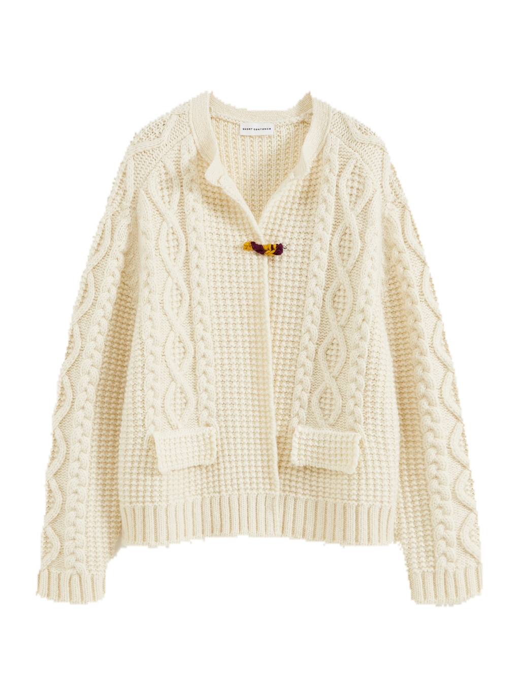 Chunky Cable-Knit Crew Cardigan