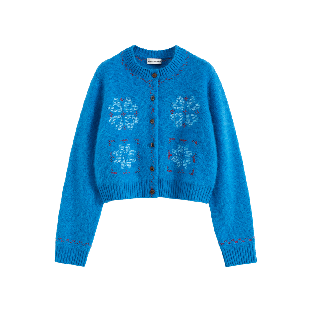 Cross-Stitch Crew Knit Cardigan