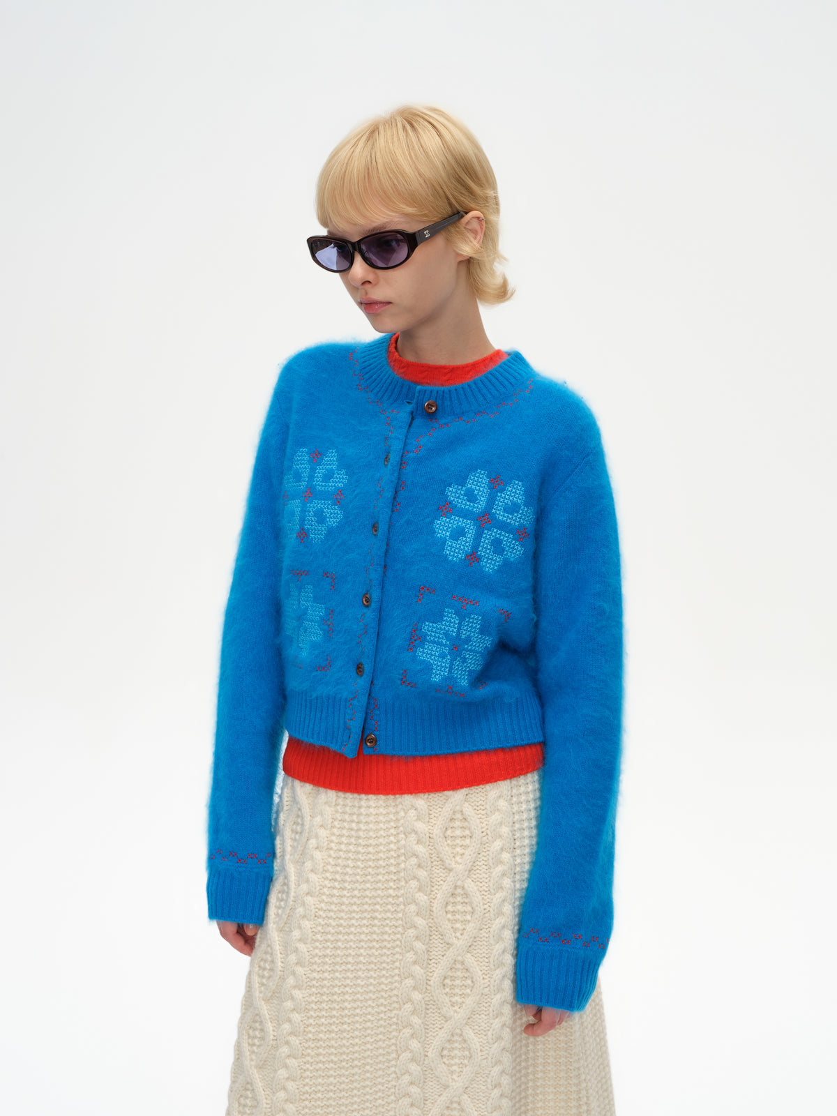 Cross-Stitch Crew Knit Cardigan