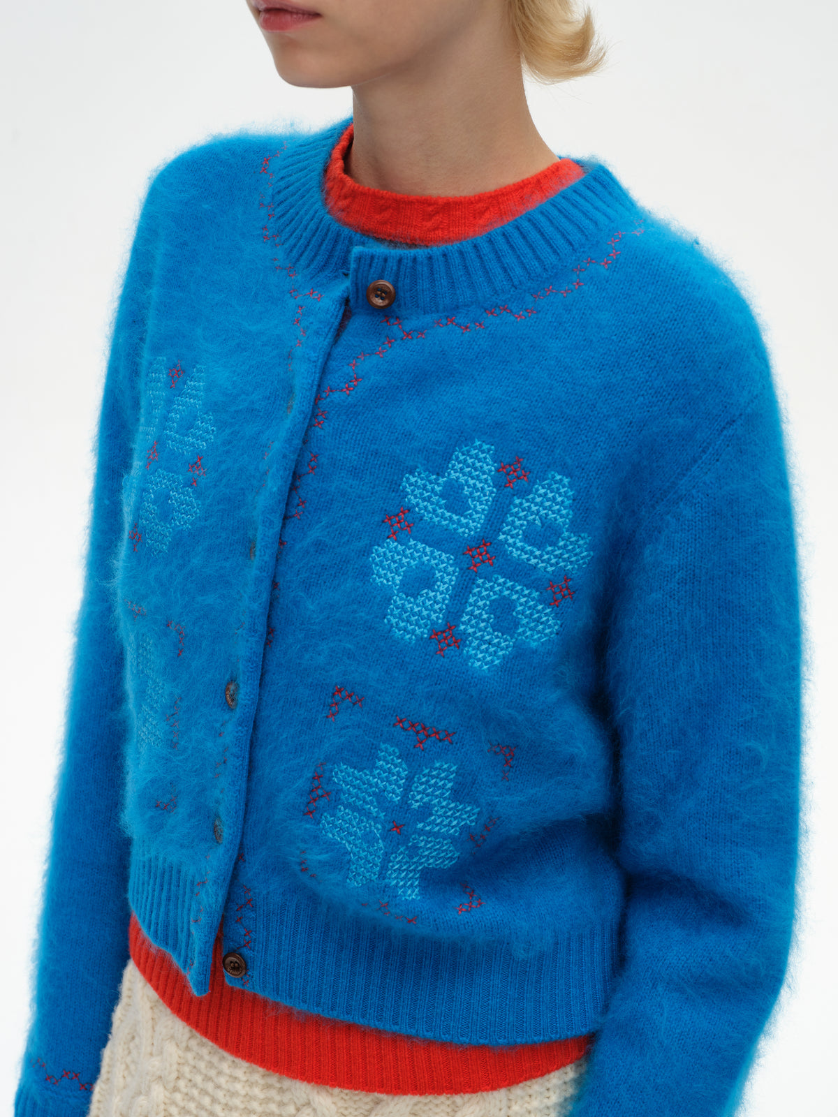 Cross-Stitch Crew Knit Cardigan