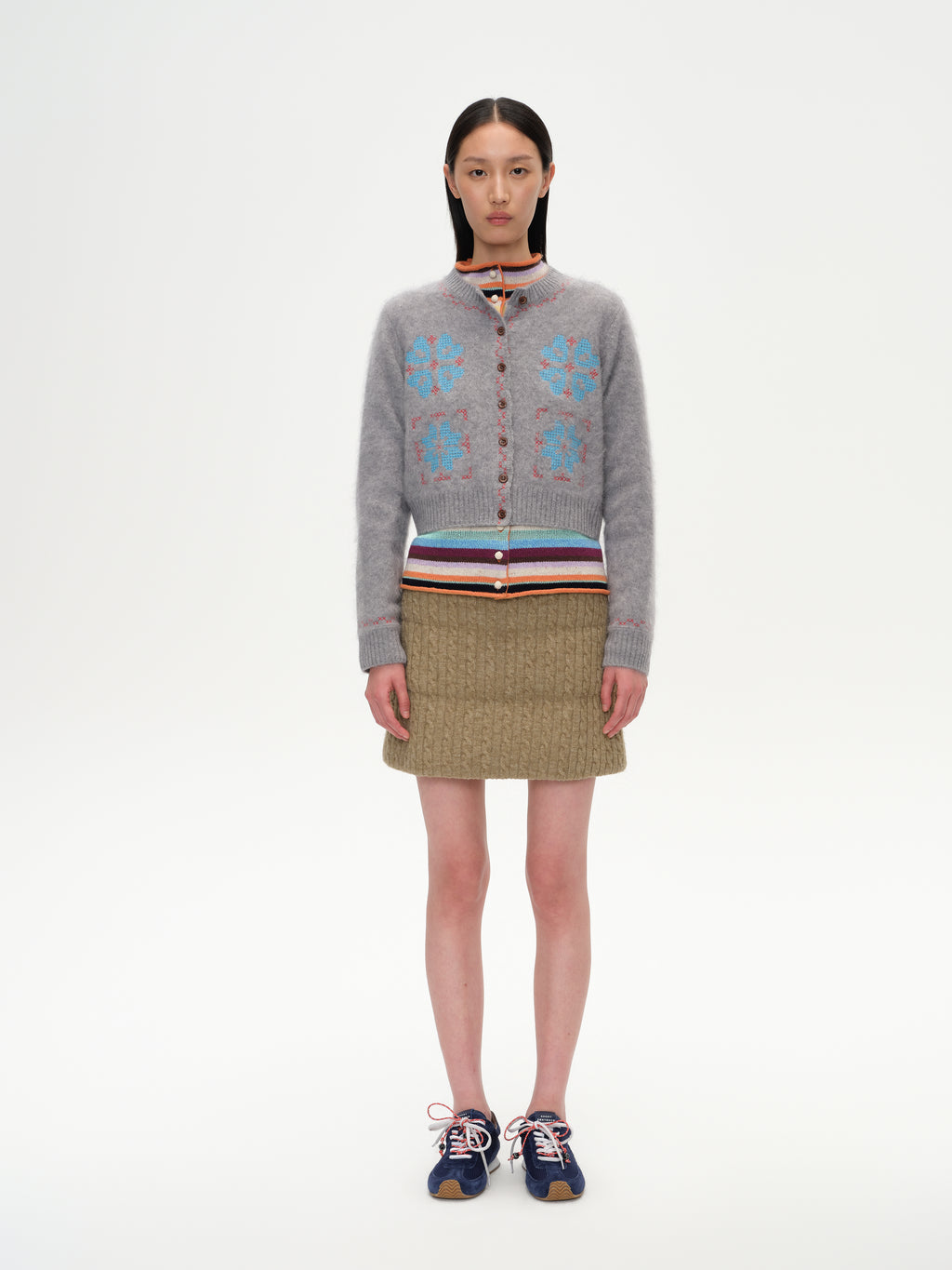 Cross-Stitch Crew Knit Cardigan
