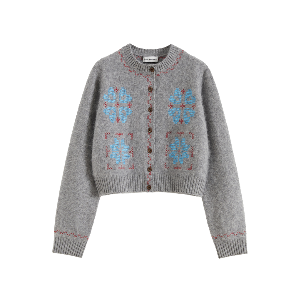 Cross-Stitch Crew Knit Cardigan