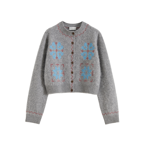 Cross-Stitch Crew Knit Cardigan
