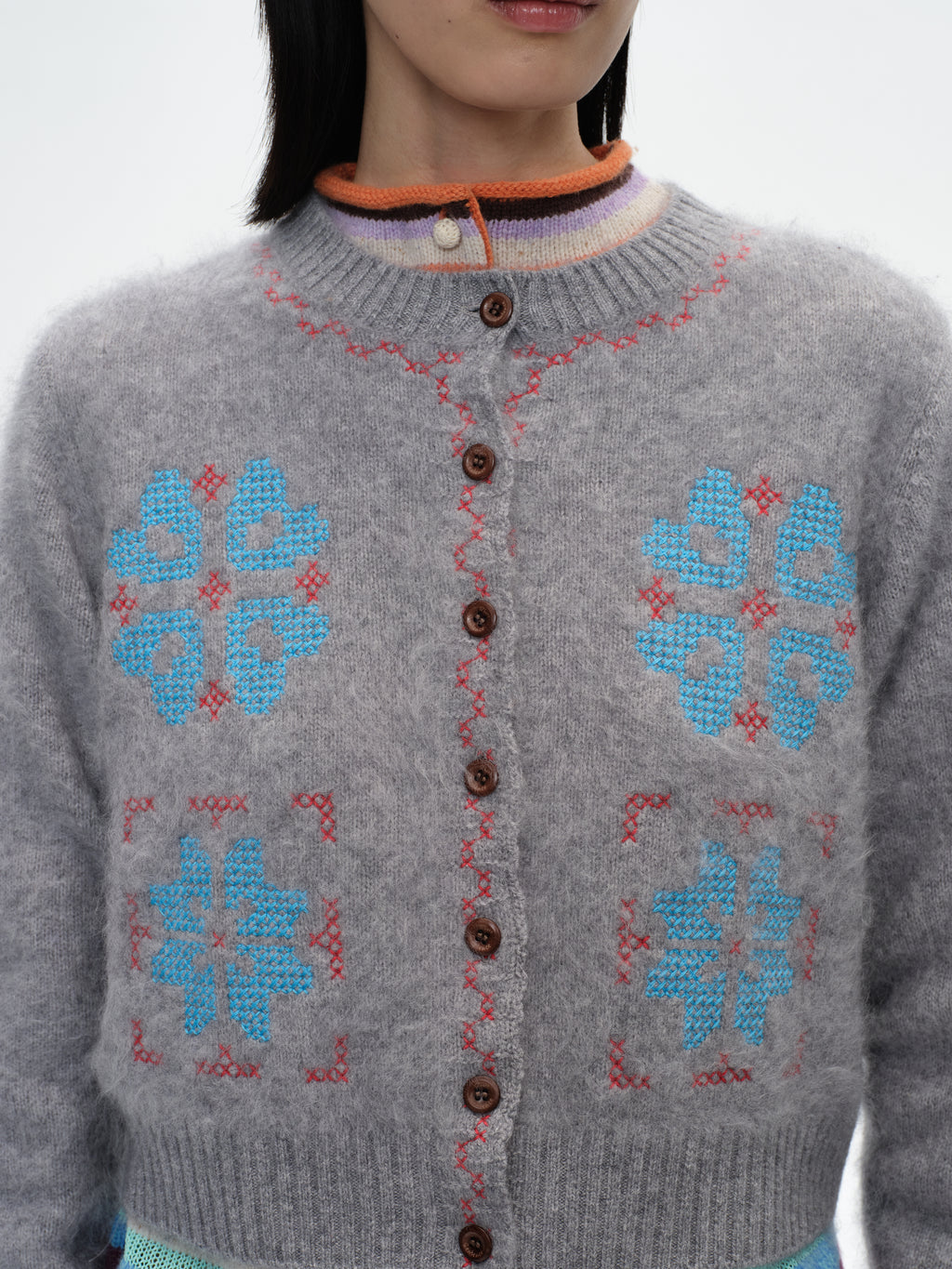 Cross-Stitch Crew Knit Cardigan