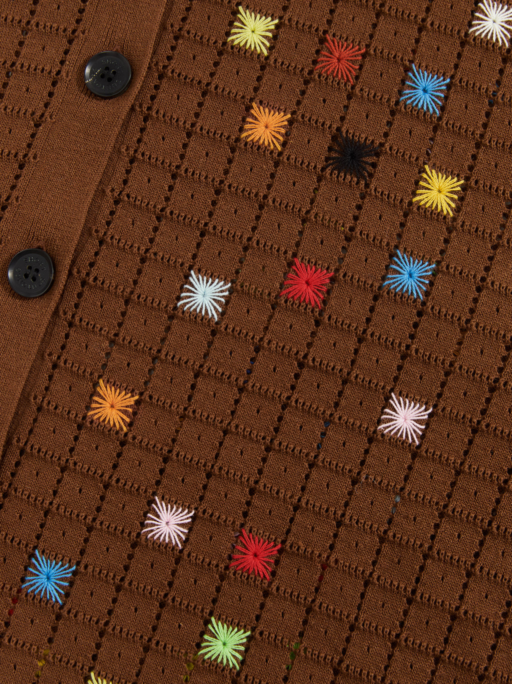 Hollow Out Cross‑Stitch V‑Neck Cardigan