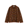 Hollow Out Cross‑Stitch V‑Neck Cardigan