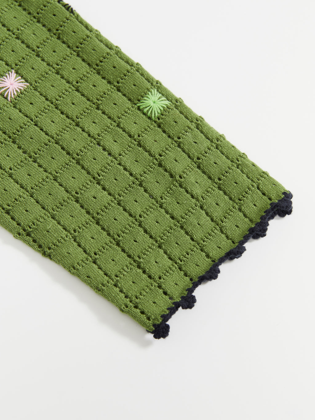 Hollow Out Cross‑Stitch V‑Neck Cardigan