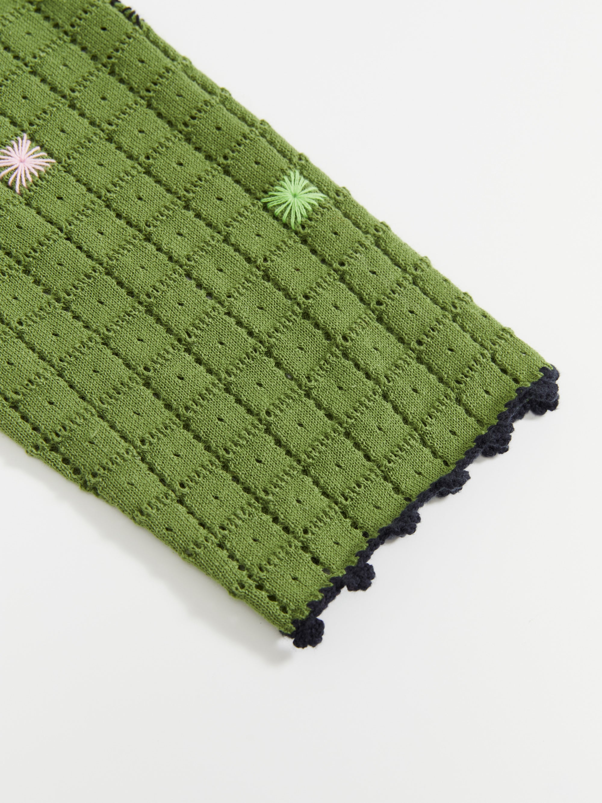 Hollow Out Cross‑Stitch V‑Neck Cardigan
