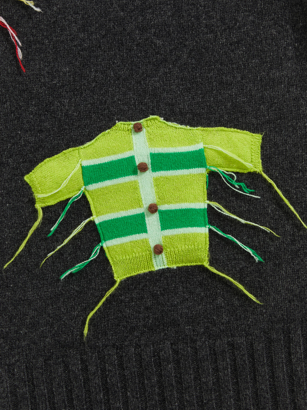 Patch Design Crew Neck Sweater