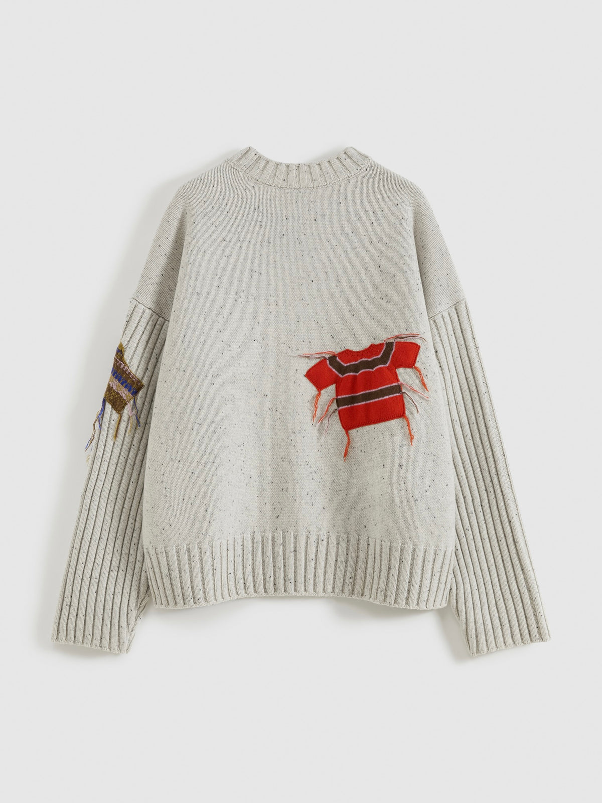 Patch Design Crew Neck Sweater