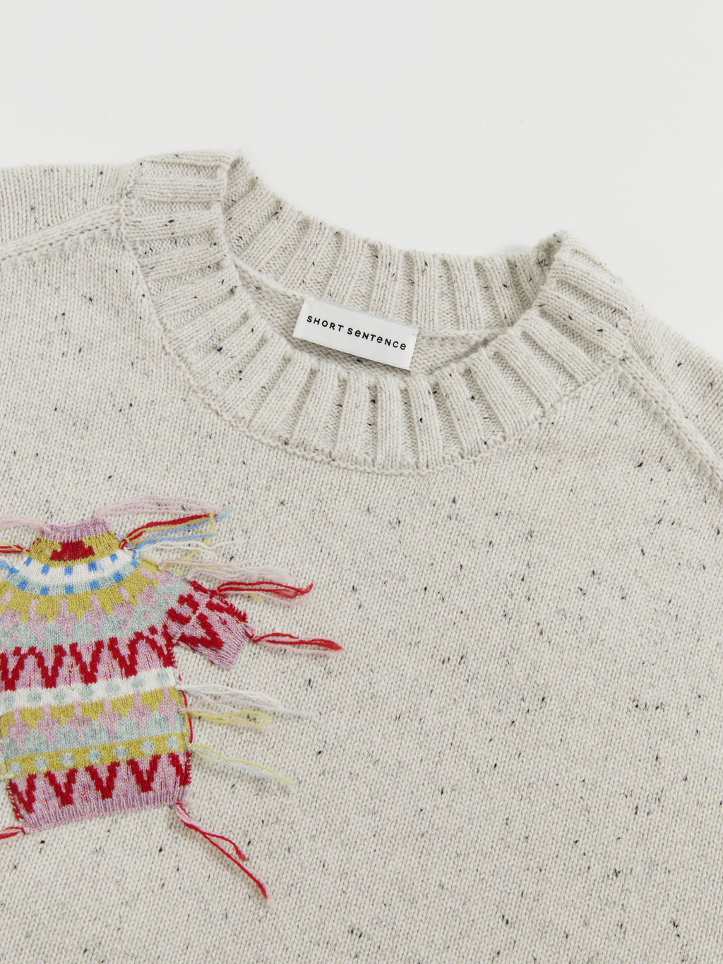 Patch Design Crew Neck Sweater