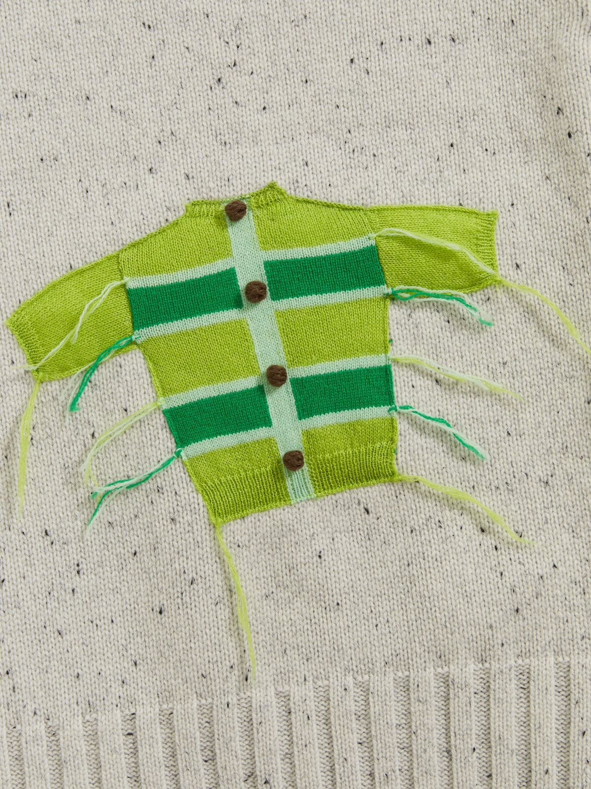 Patch Design Crew Neck Sweater