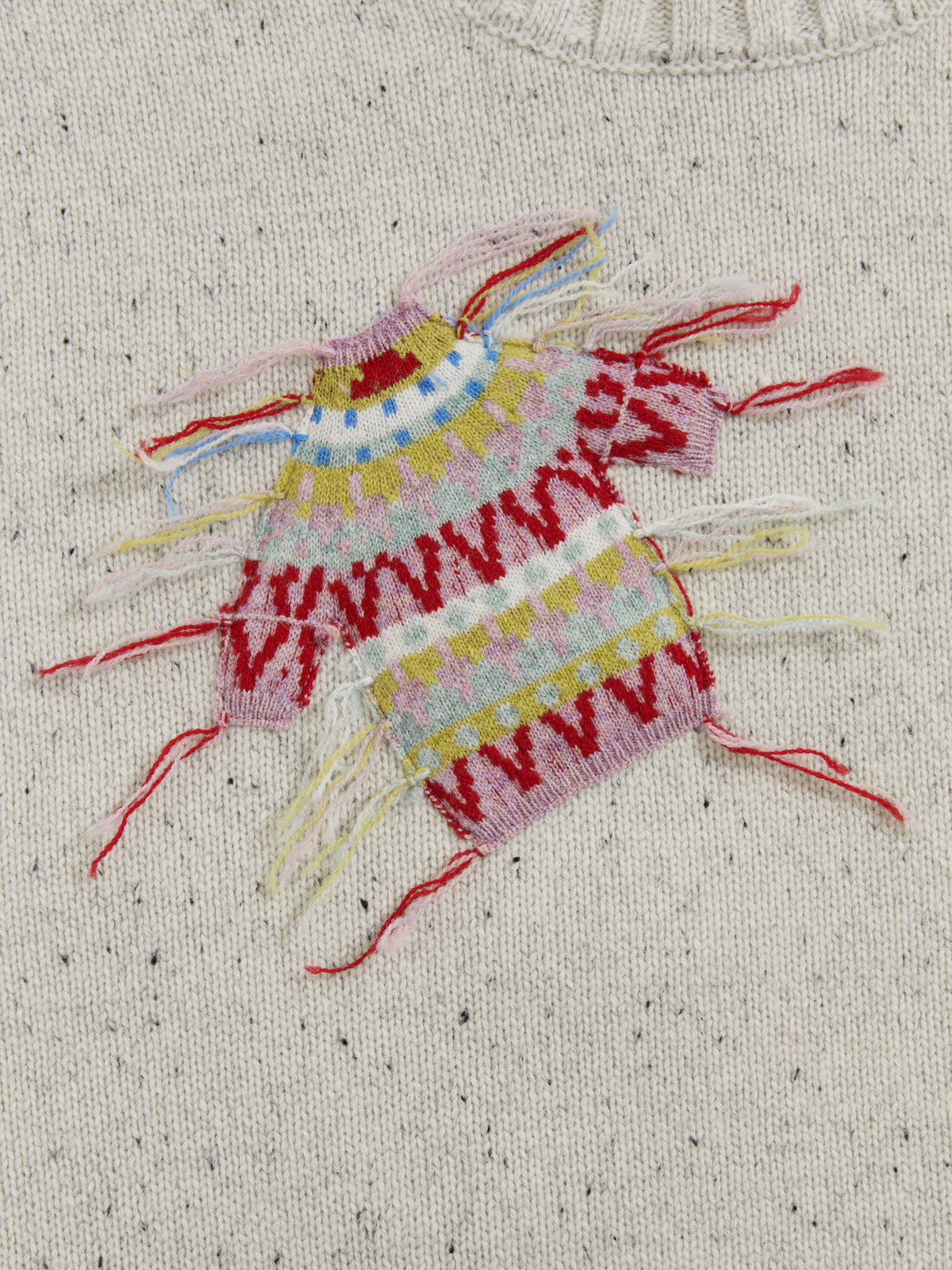 Patch Design Crew Neck Sweater