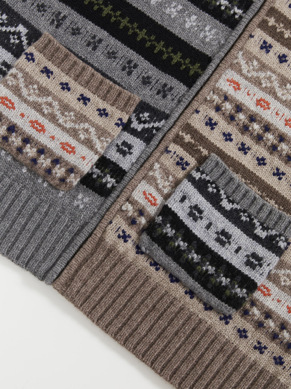 Fair Isle Patchwork Lapel Cardigan
