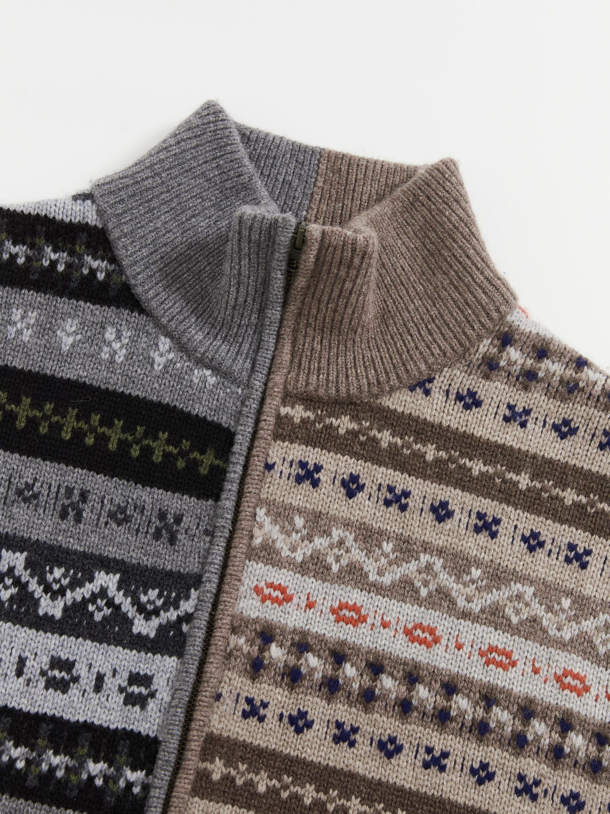 Fair Isle Patchwork Lapel Cardigan