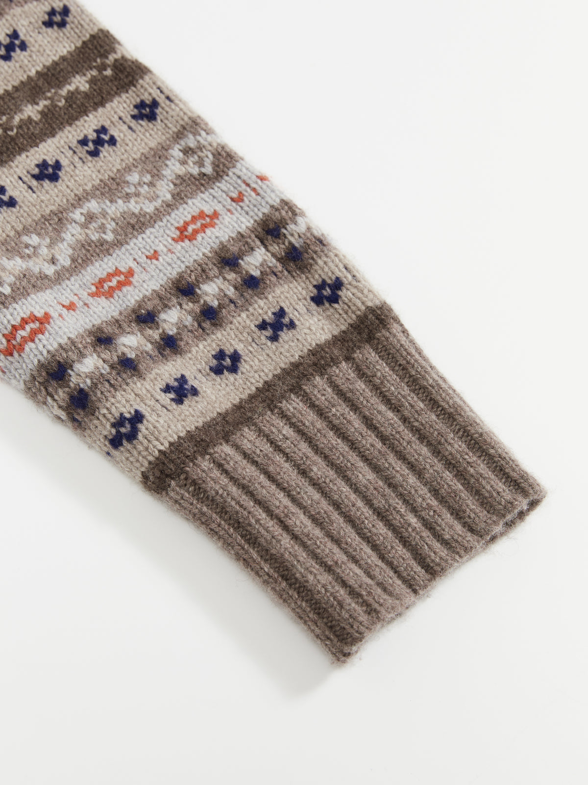 Fair Isle Patchwork Lapel Cardigan