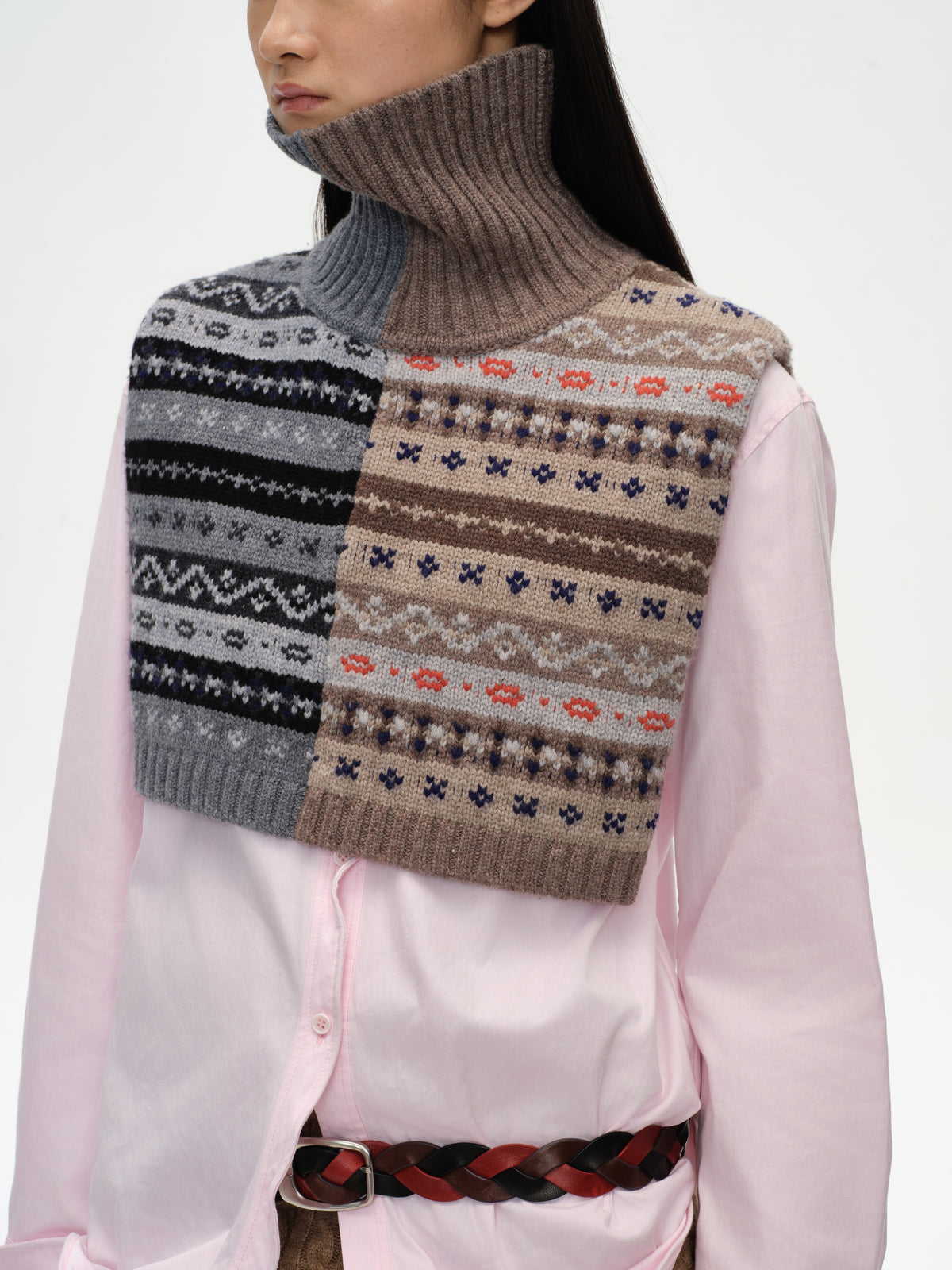 Fair Isle Patchwork Poncho Vest