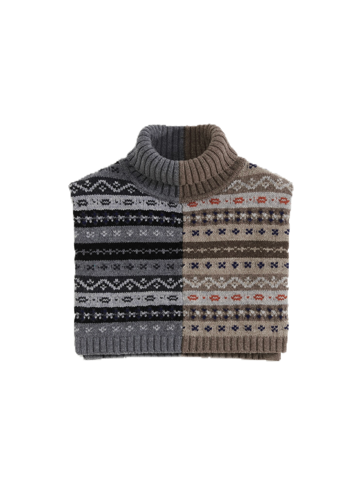 Fair Isle Patchwork Poncho Vest