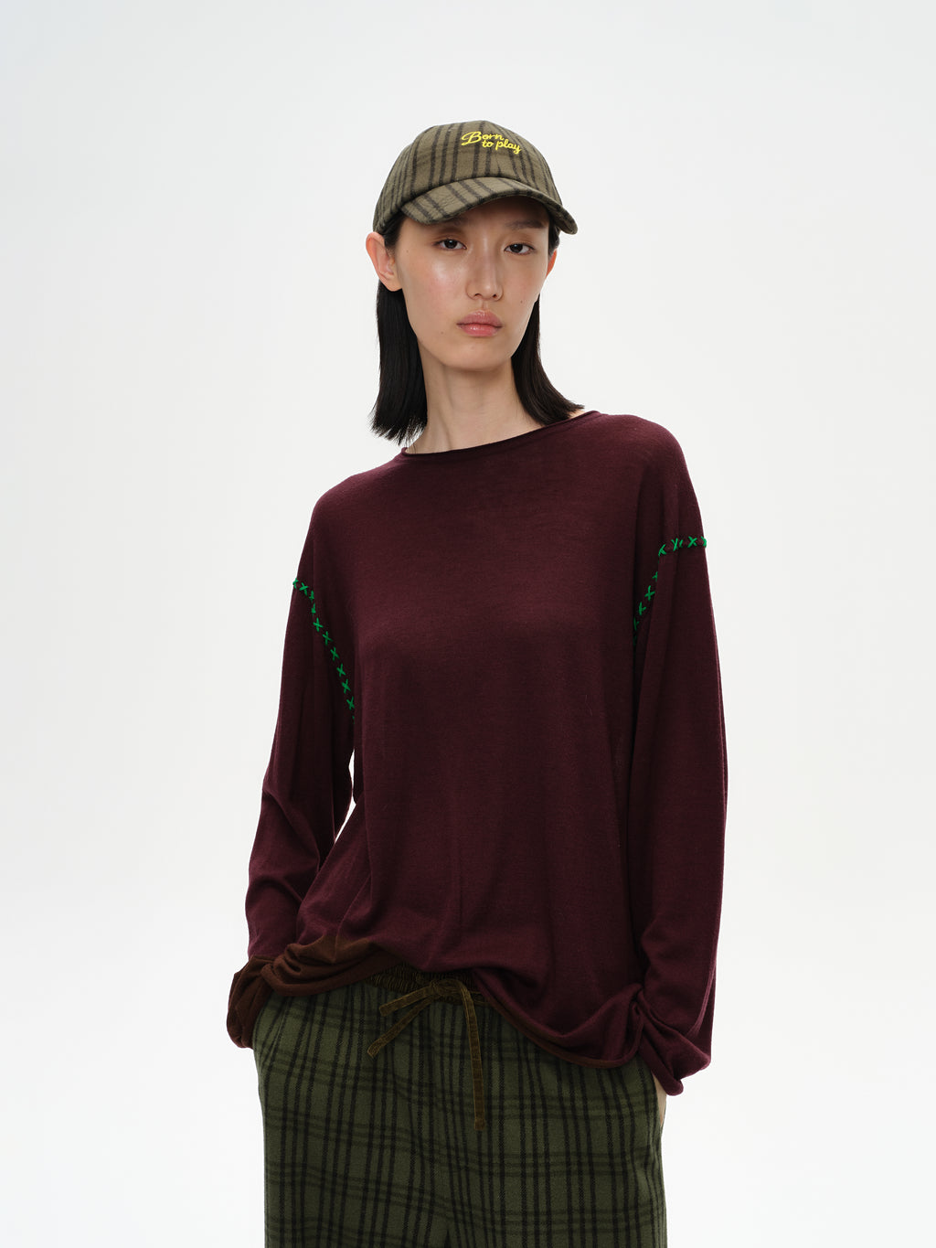 Cross-Stitch Loose Knit Top