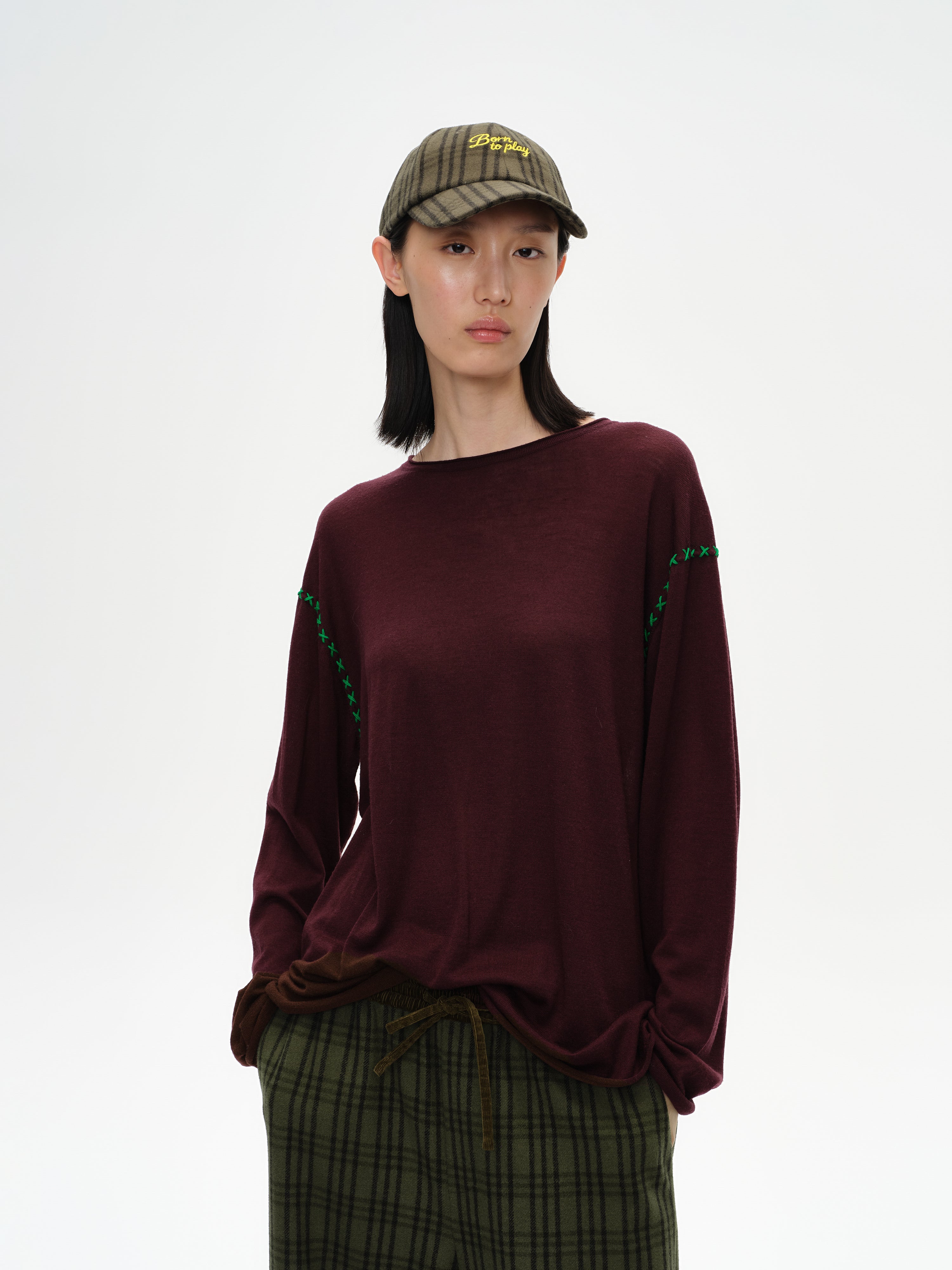 Cross-Stitch Loose Knit Top