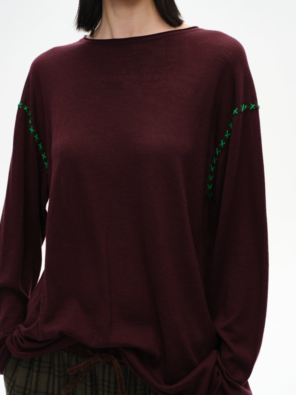 Cross-Stitch Loose Knit Top