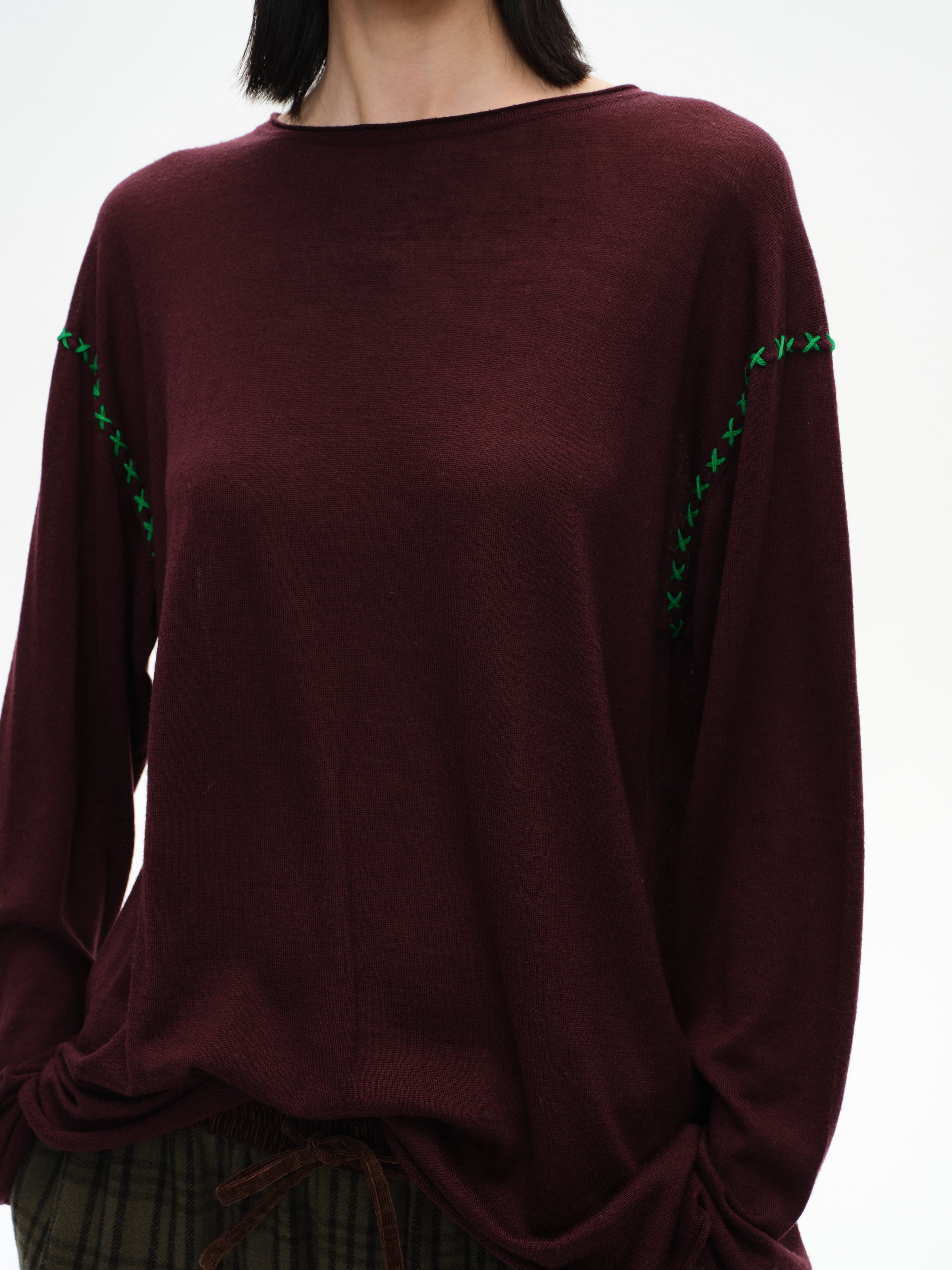 Cross-Stitch Loose Knit Top
