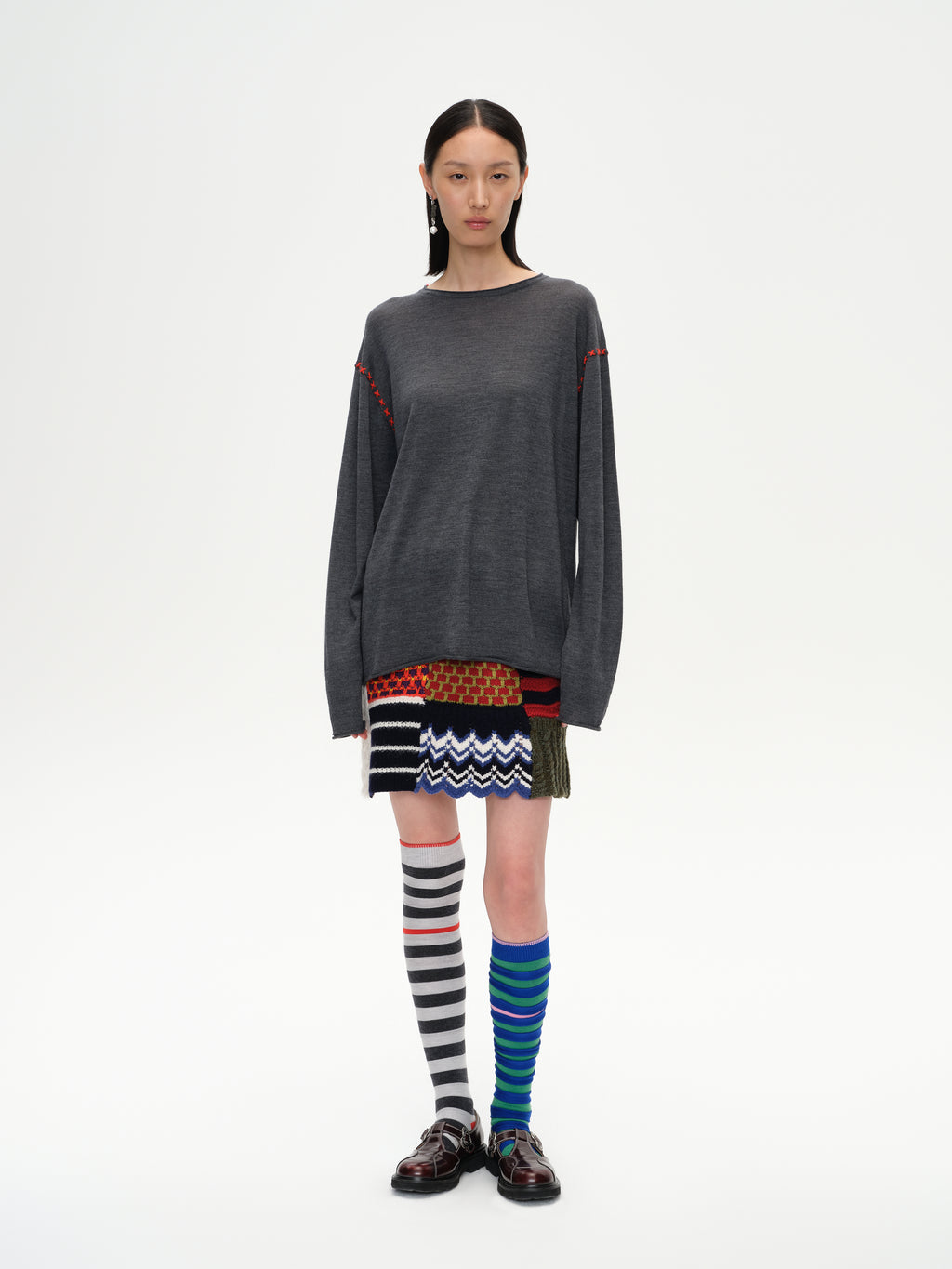 Cross-Stitch Loose Knit Top