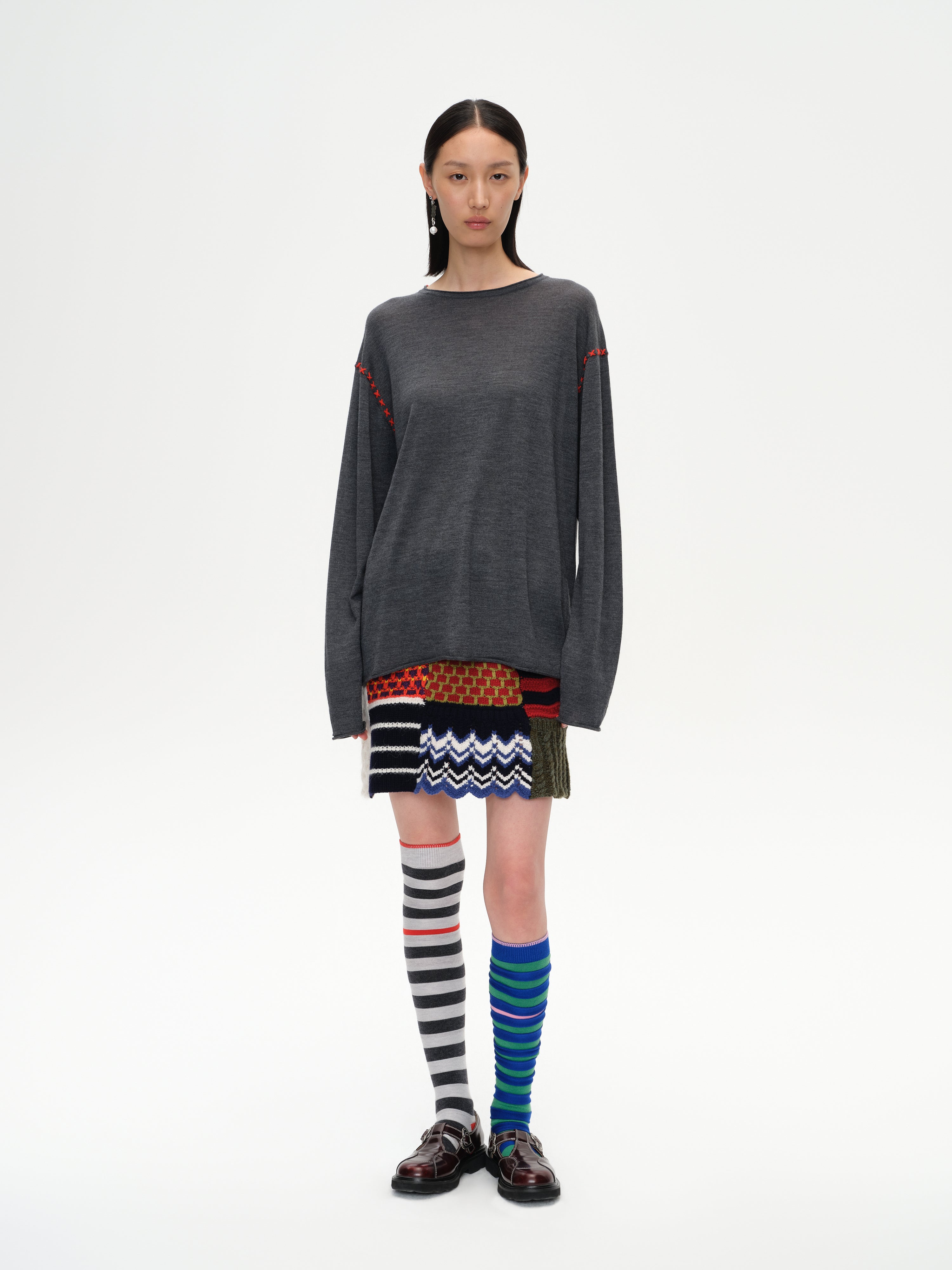 Cross-Stitch Loose Knit Top