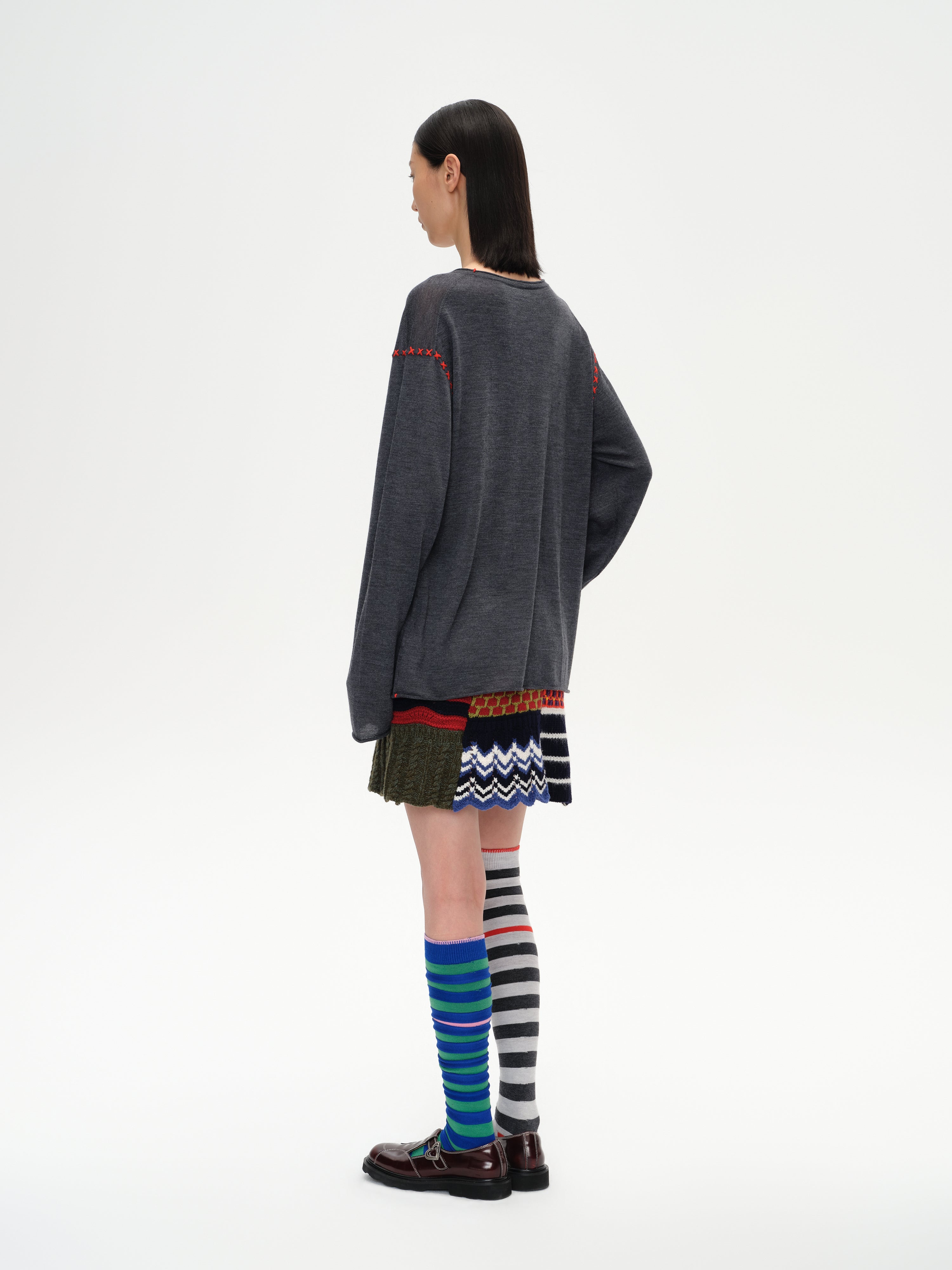 Cross-Stitch Loose Knit Top