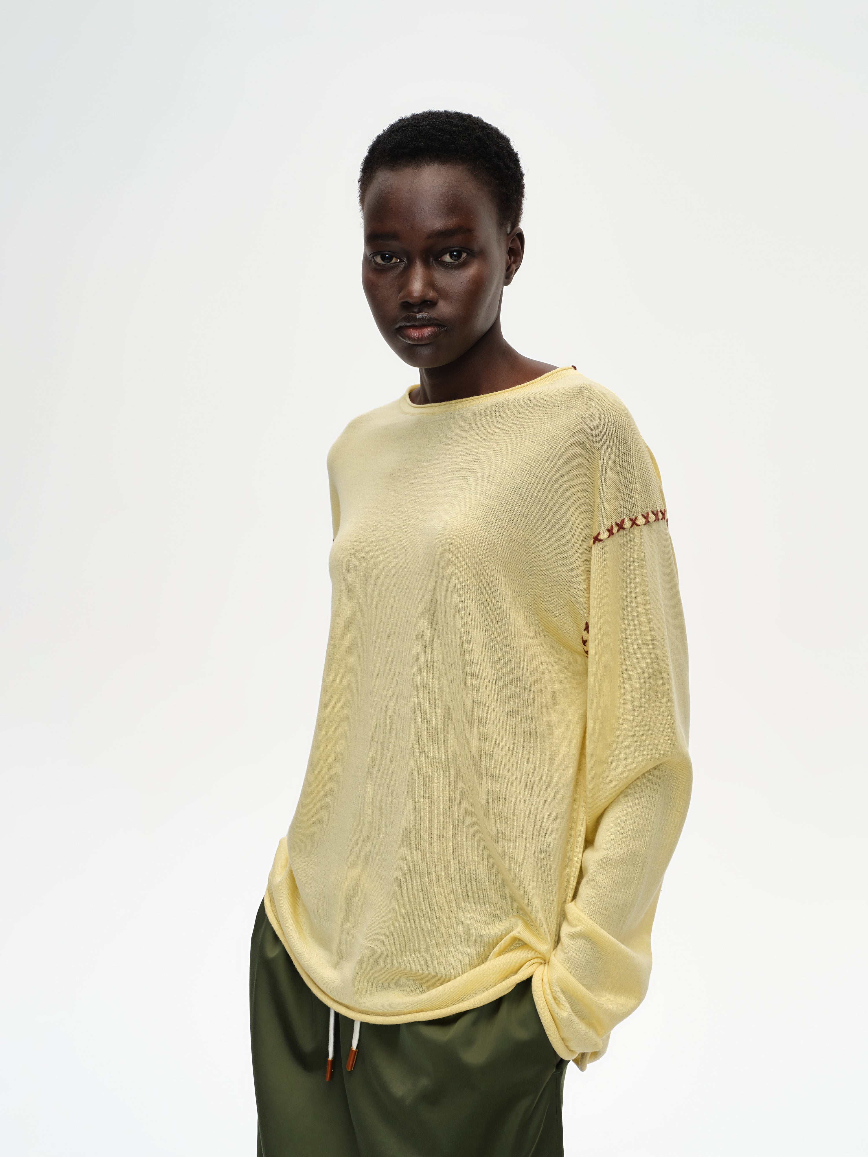 Cross-Stitch Loose Knit Top