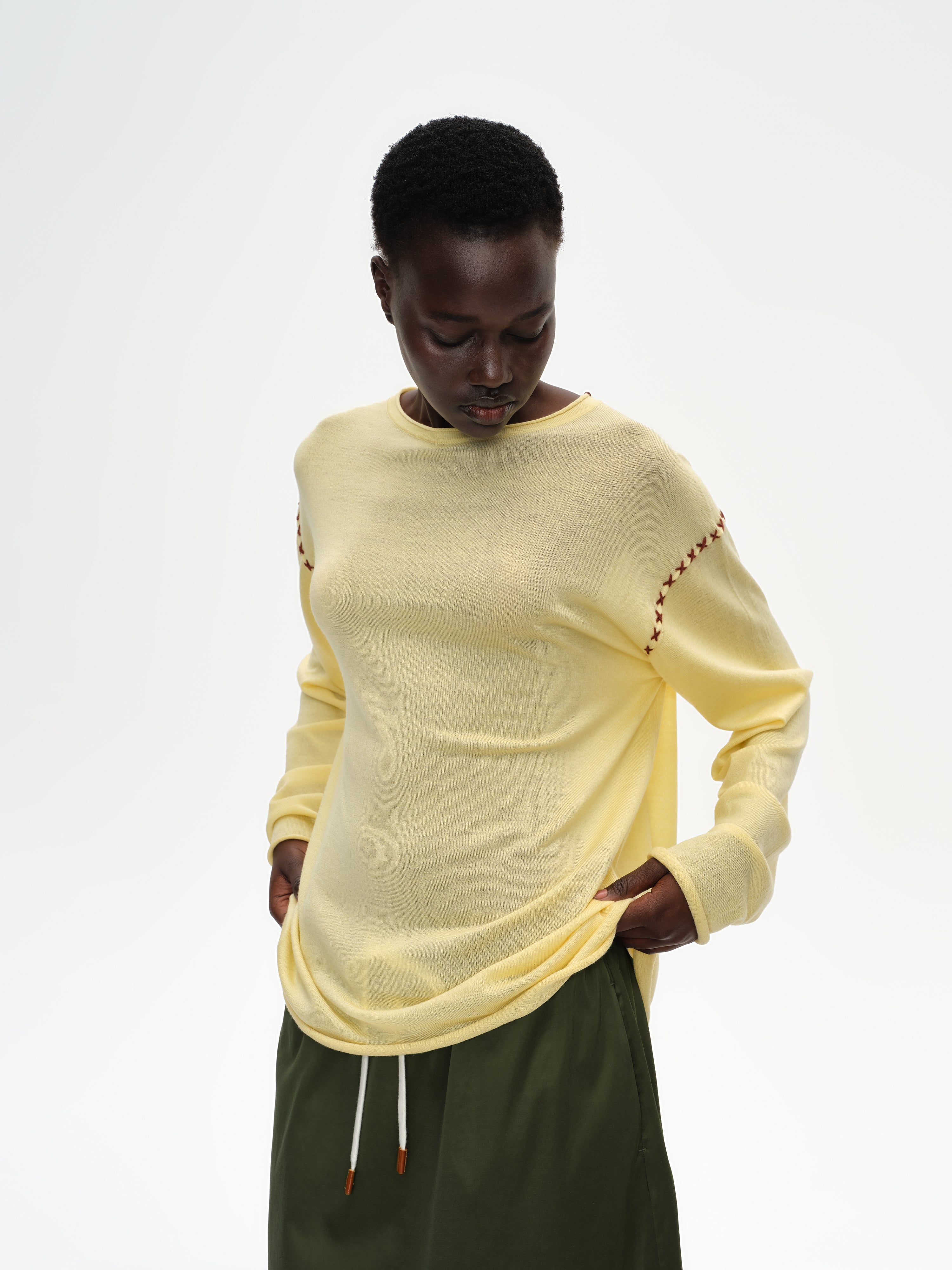 Cross-Stitch Loose Knit Top