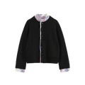 Patchwork Two-Tone Knit Cardigan