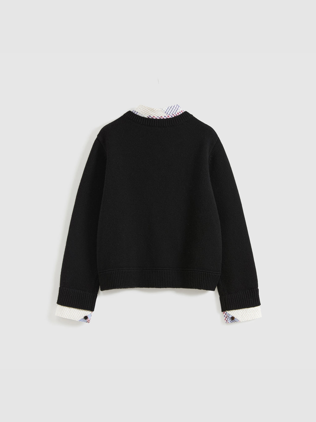 Patchwork Two-Tone Knit Cardigan
