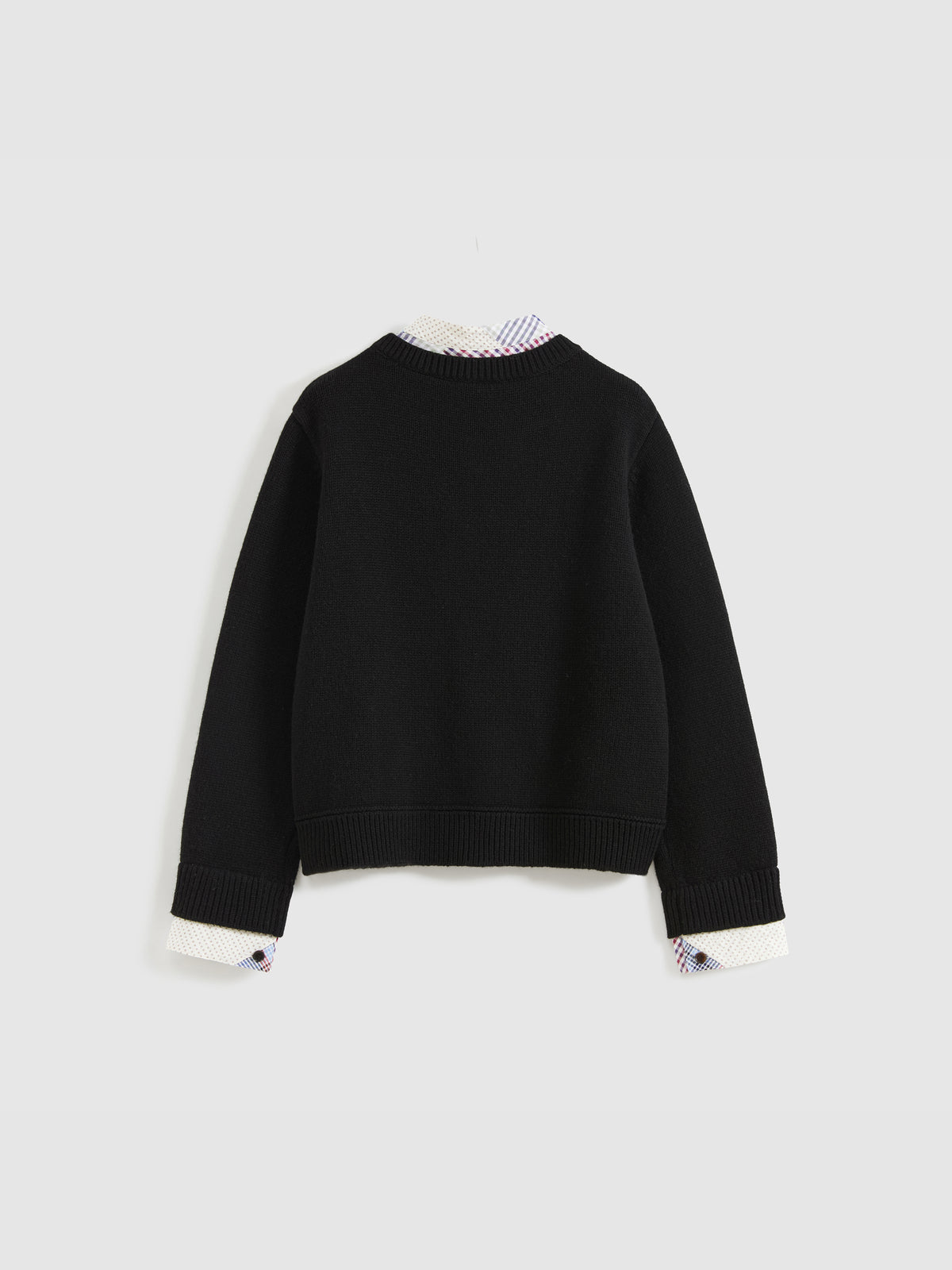 Patchwork Two-Tone Knit Cardigan