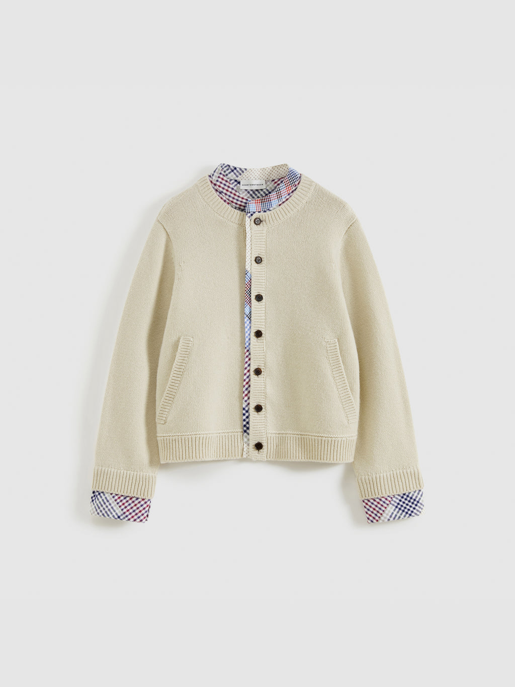 Patchwork Two-Tone Knit Cardigan