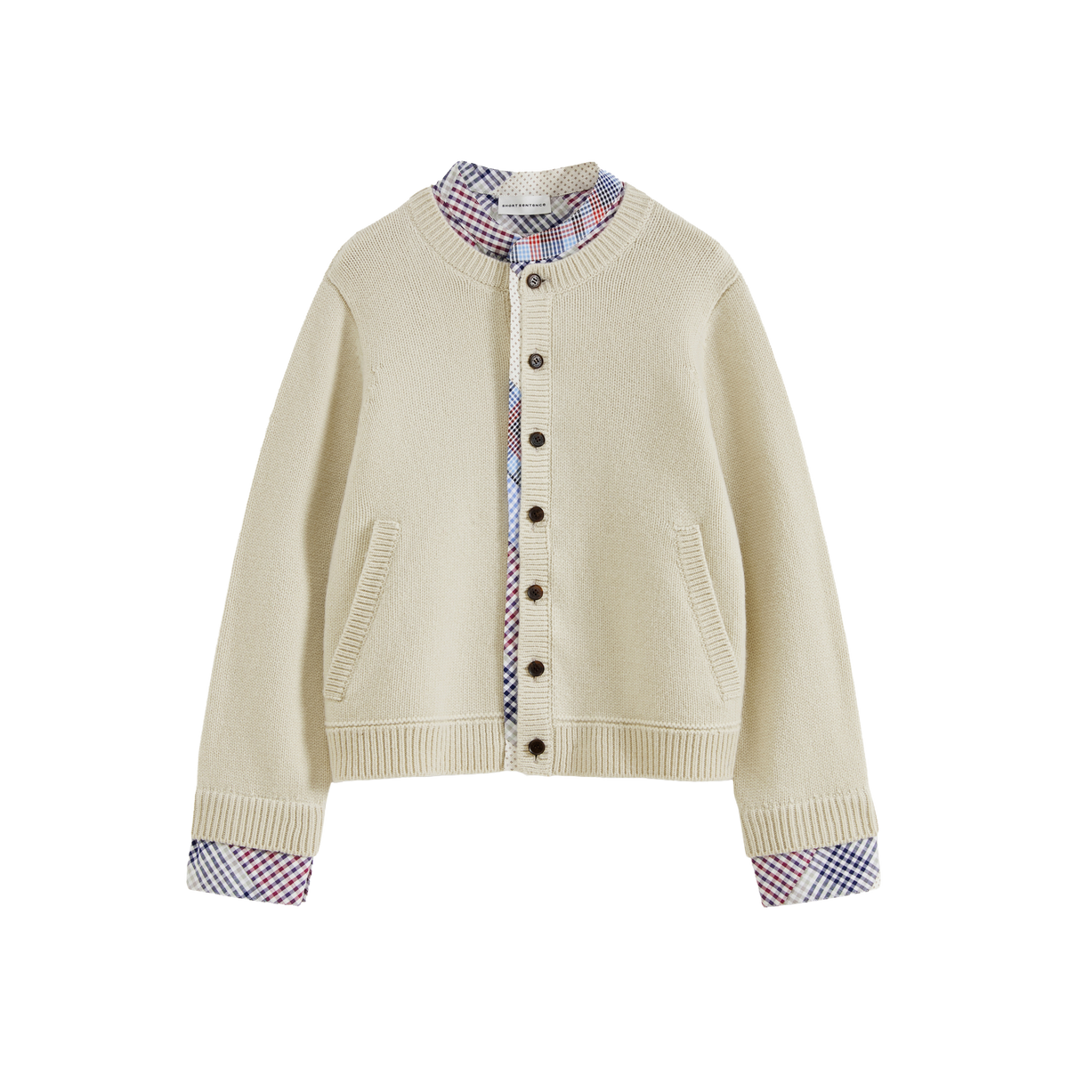 Patchwork Two-Tone Knit Cardigan