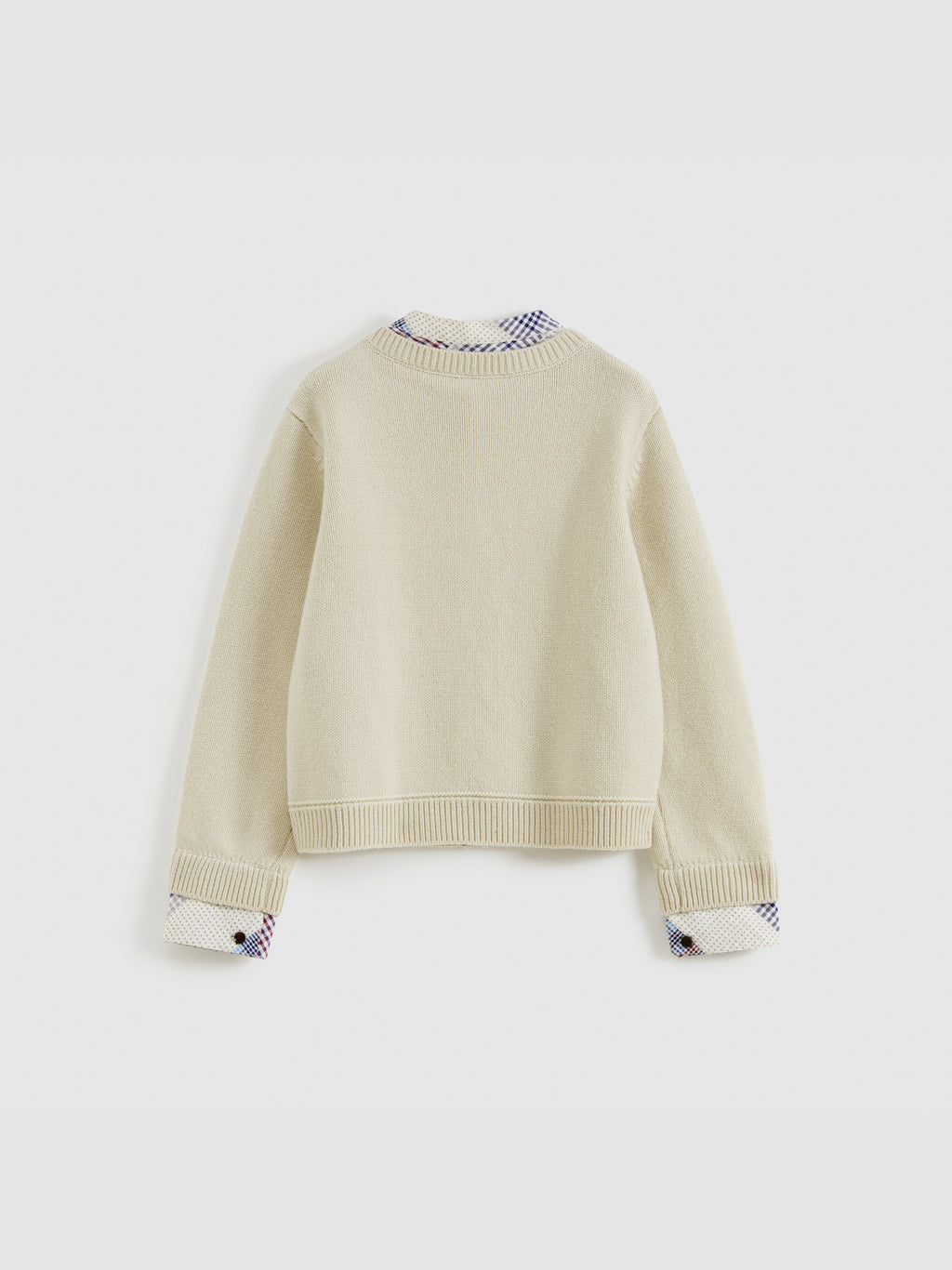 Patchwork Two-Tone Knit Cardigan