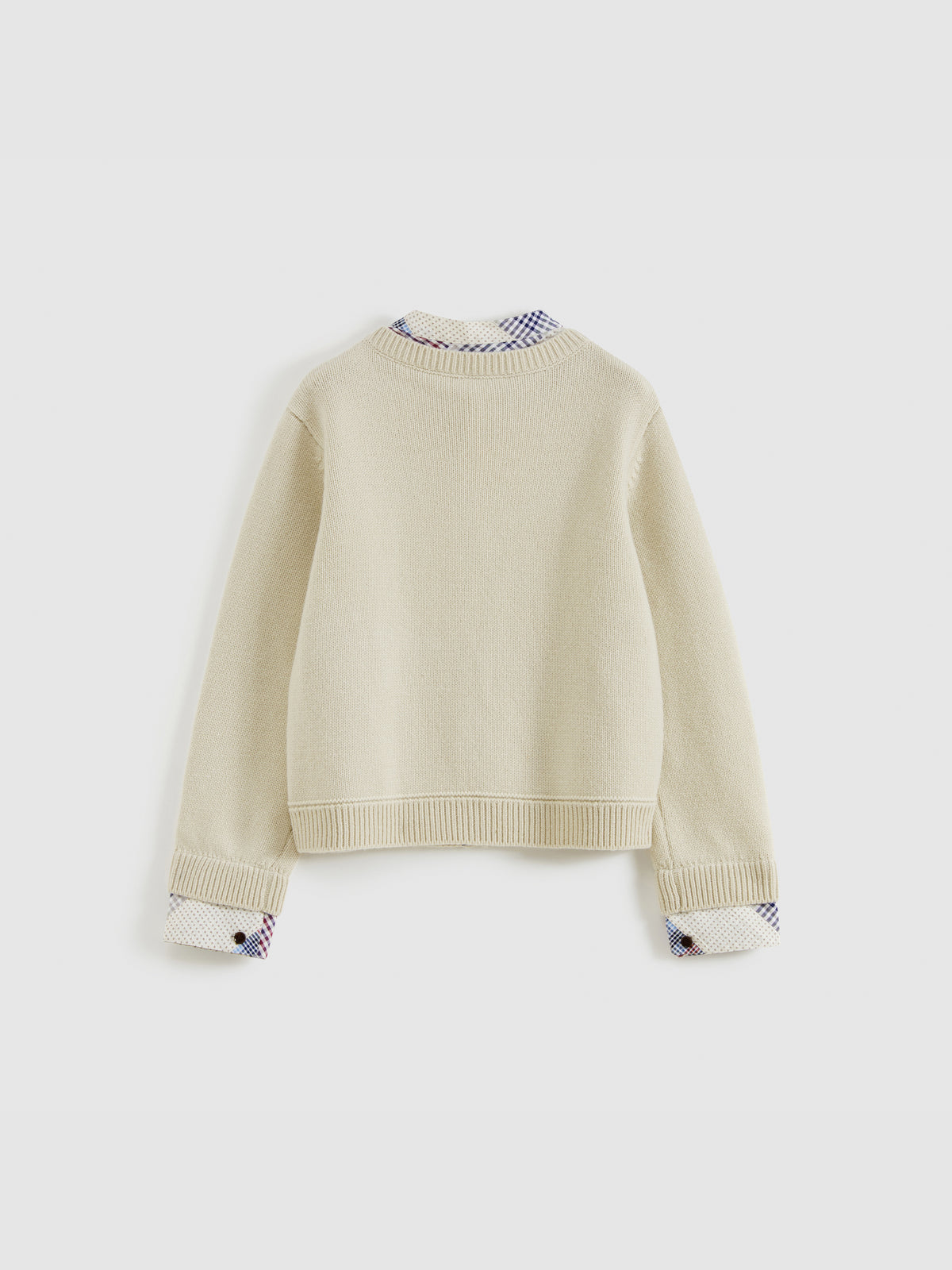 Patchwork Two-Tone Knit Cardigan