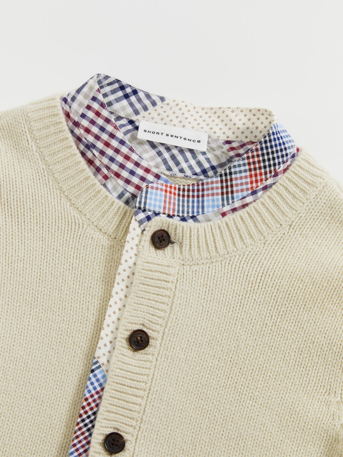 Patchwork Two-Tone Knit Cardigan