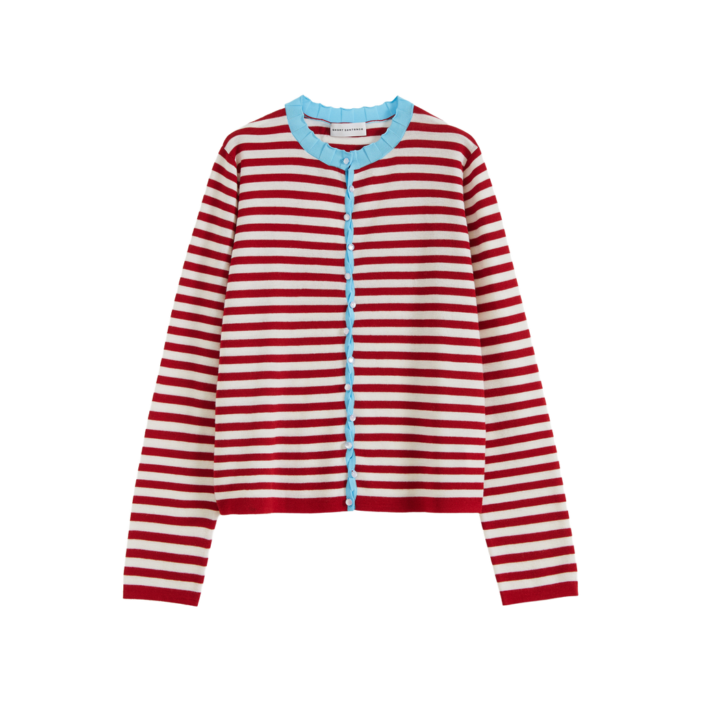 Contrast Collar Knit Cardigan